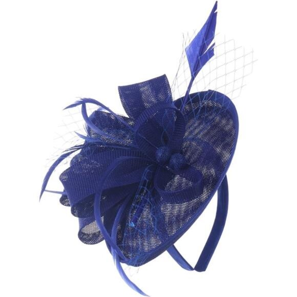 Fascinators for Women Tea Party Hat 2 Blue - Picture 2 of 6